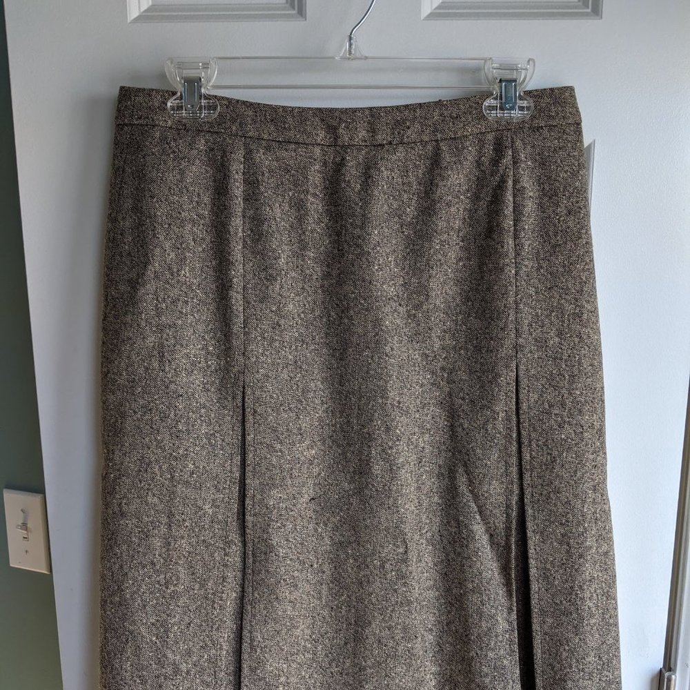 Vintage Barneys New York tweed wool pleated skirt